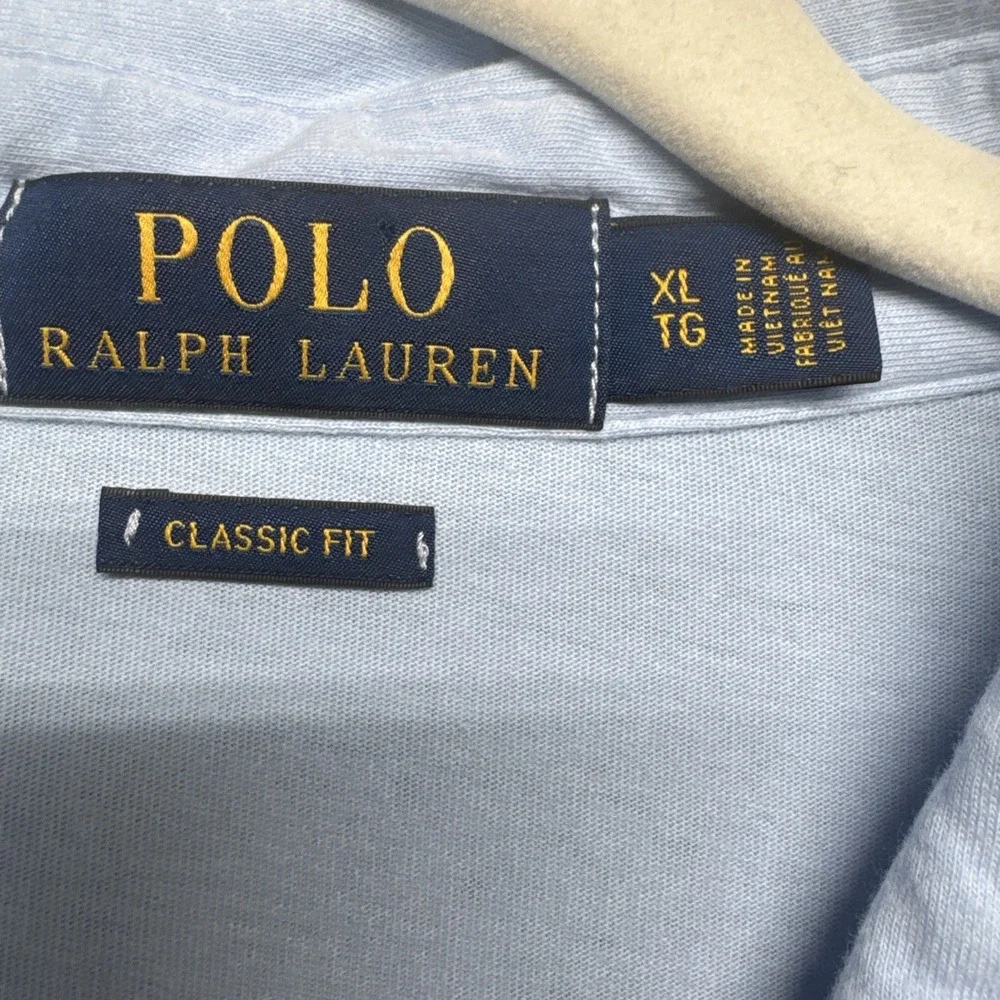 Polo Ralph Lauren Light Blue Polo Shirt XL Classic‎ Fit Pocket Preppy Style